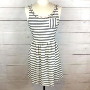 Maison Jules Gray Striped Dress M